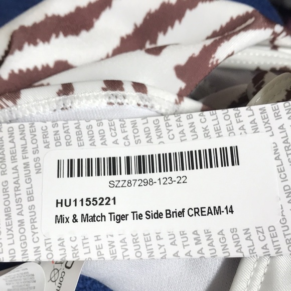 Boohoo Beach Tiger Side Tie Bikini Swim Bottom High Cut Size 10 NWT - Picture 4 of 6